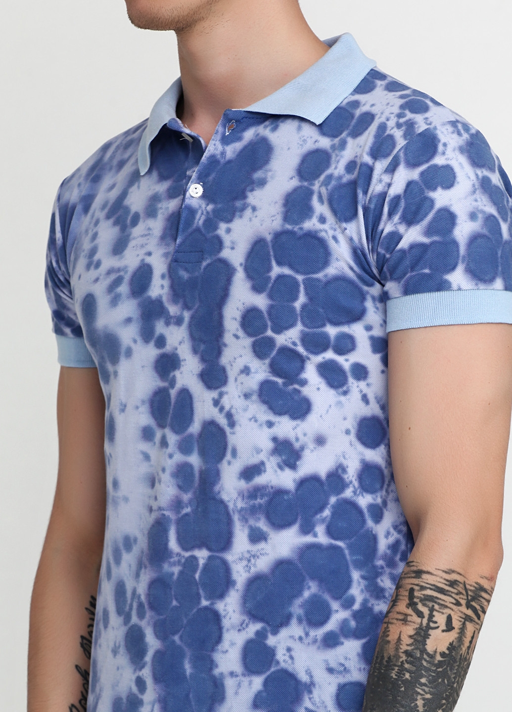 Голубой футболка-поло для мужчин Chiarotex с рисунком