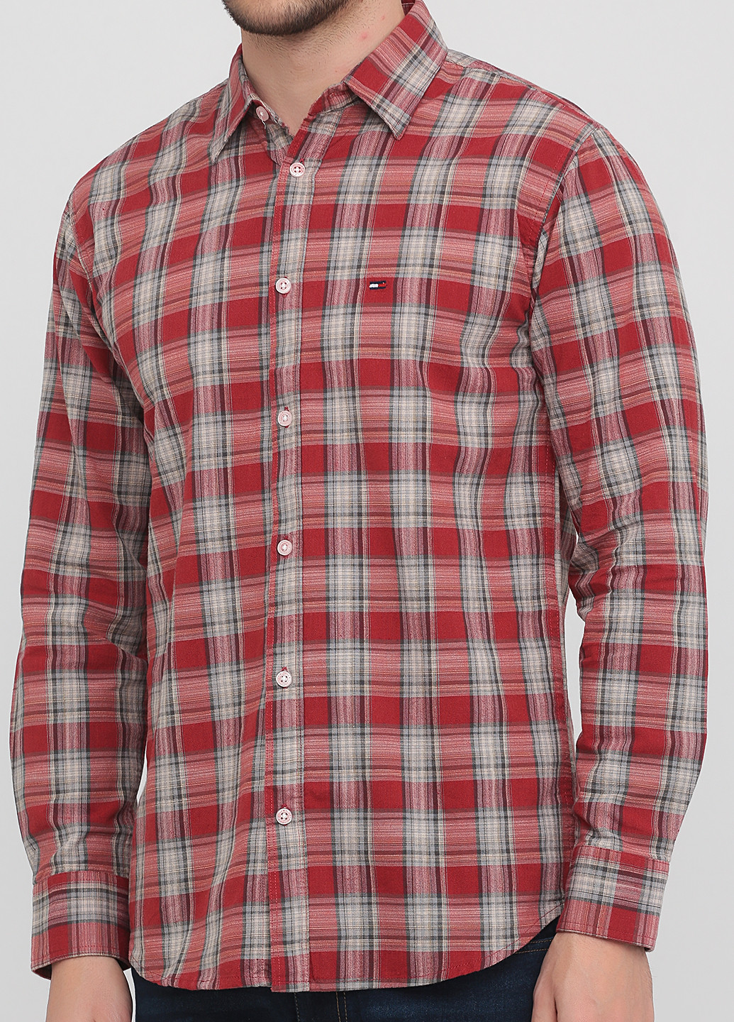 Бордовая кэжуал рубашка в клетку Tommy Jeans