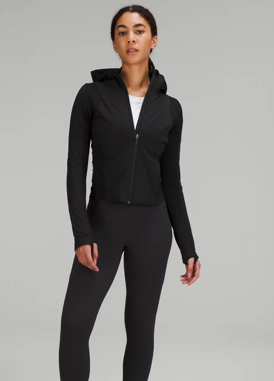 Чорна демісезонна куртка Lululemon Athletica Push Your Pace Lululemon