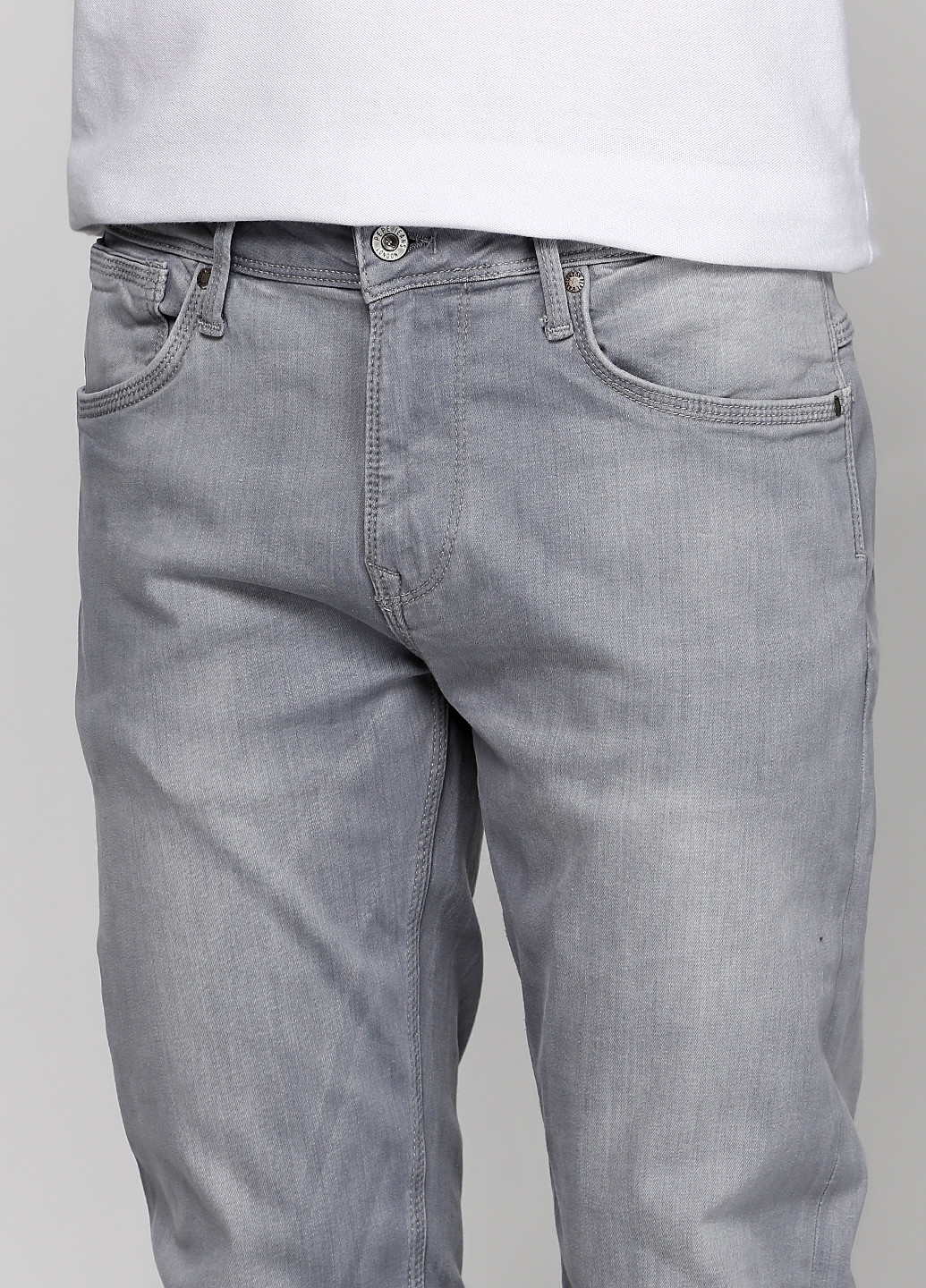 Светло-серые демисезонные слим джинсы Pepe Jeans