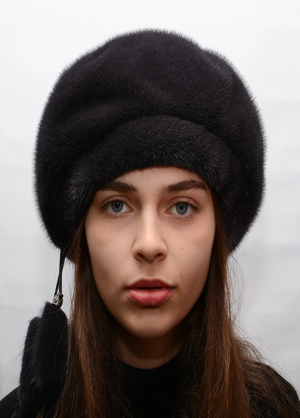 Зимний женский норковый берет Меховой Стиль С фалдами (200784861)