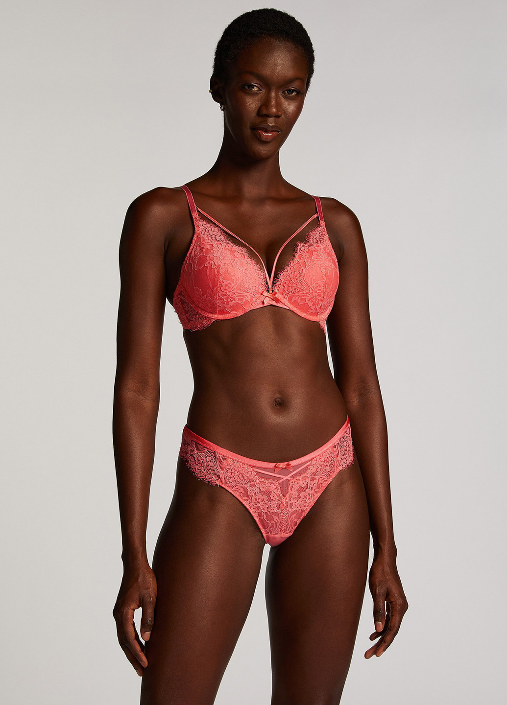 Кораловий мінімайзер бюстгальтер Hunkemoller з кісточками поліамід