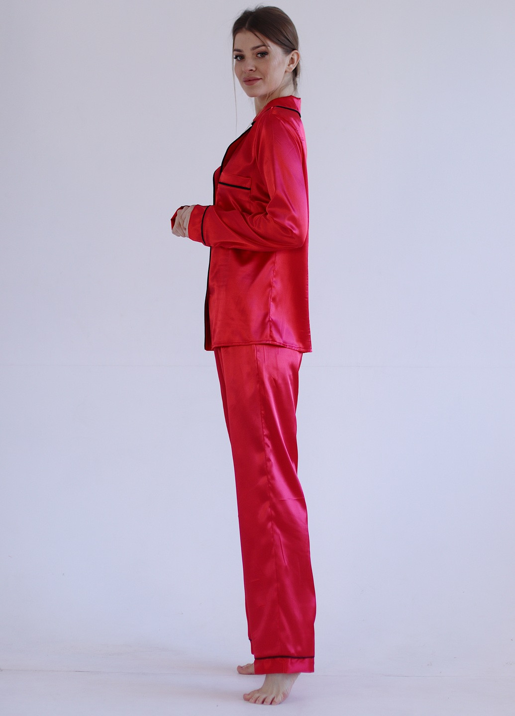 Красная всесезон пижама (рубашка + брюки) рубашка + брюки GorLin