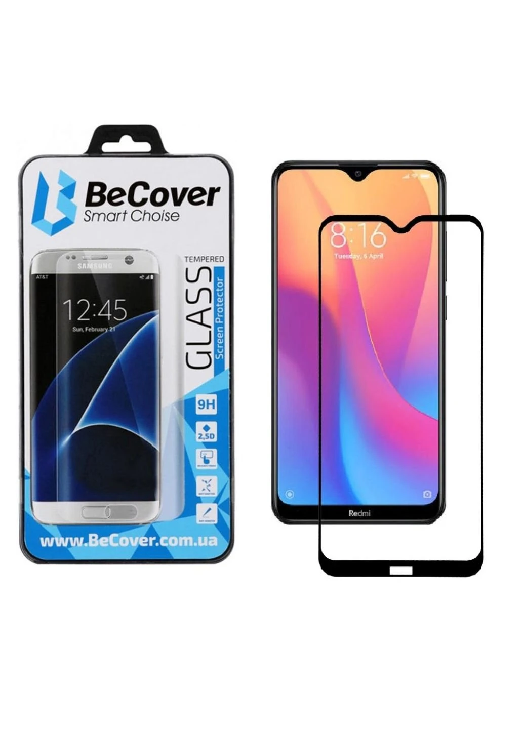 Скло захисне Xiaomi Redmi 8A Black (704160) BeCover (249609161)