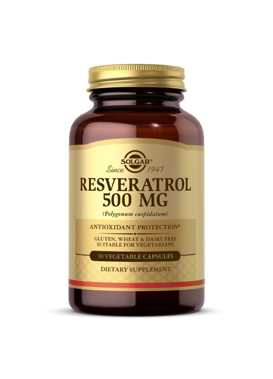 Ресвератрол, Resveratrol,, 500 мг, 30 вегетаріанських капсул Solgar (255408808)