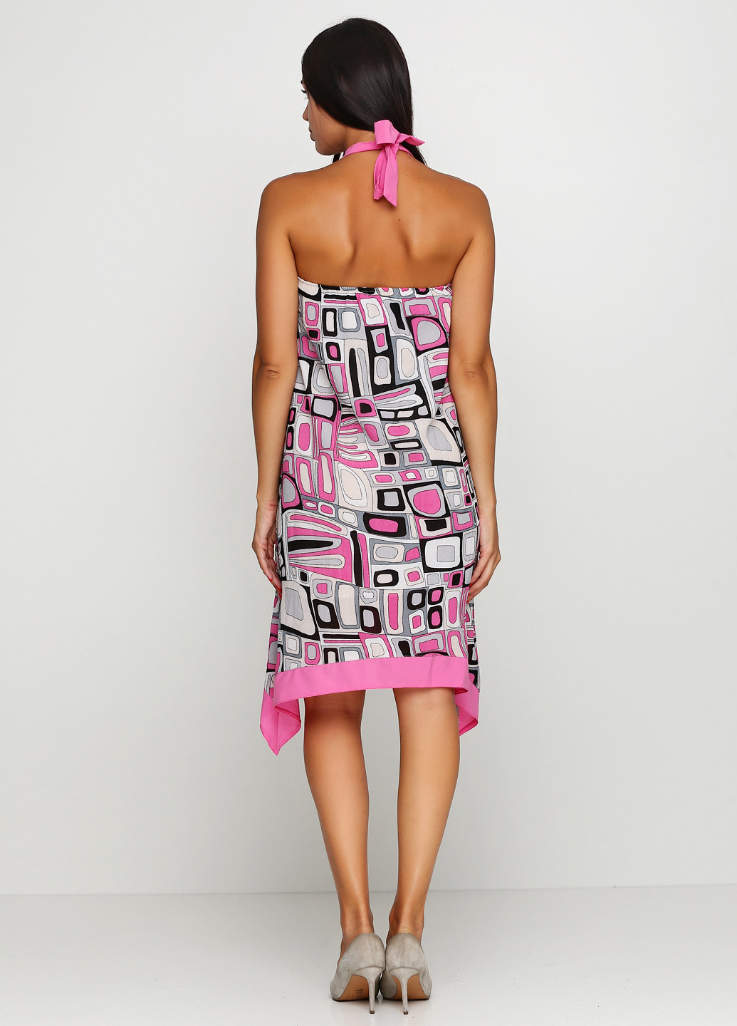 Розовое кэжуал платье Sabotage с геометрическим узором