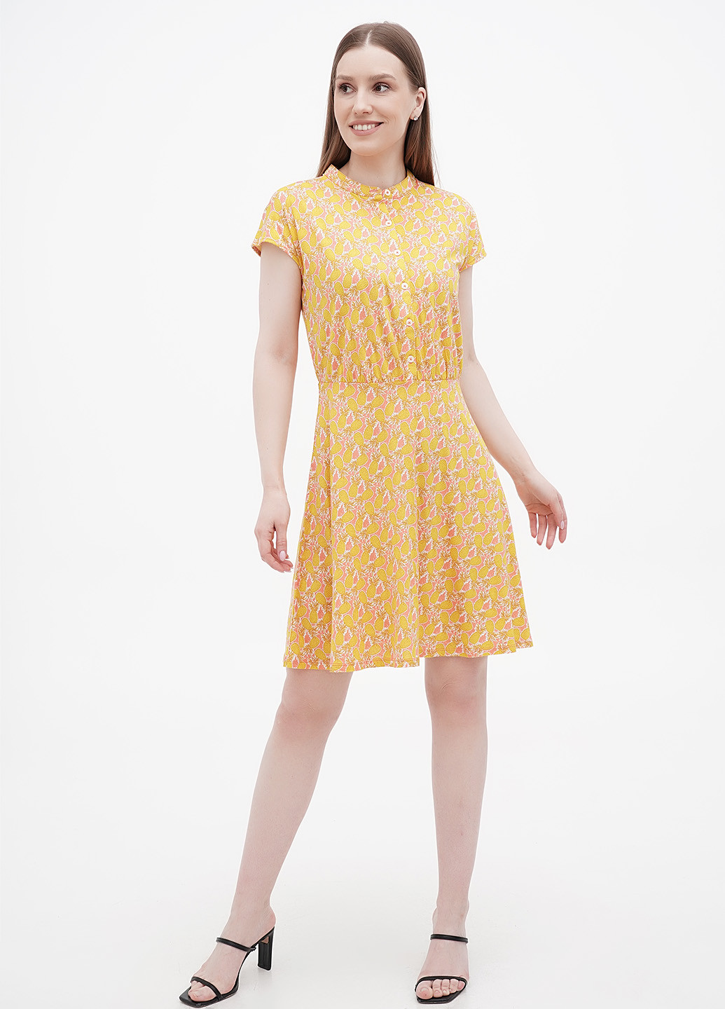 Желтое кэжуал платье Boden с рисунком
