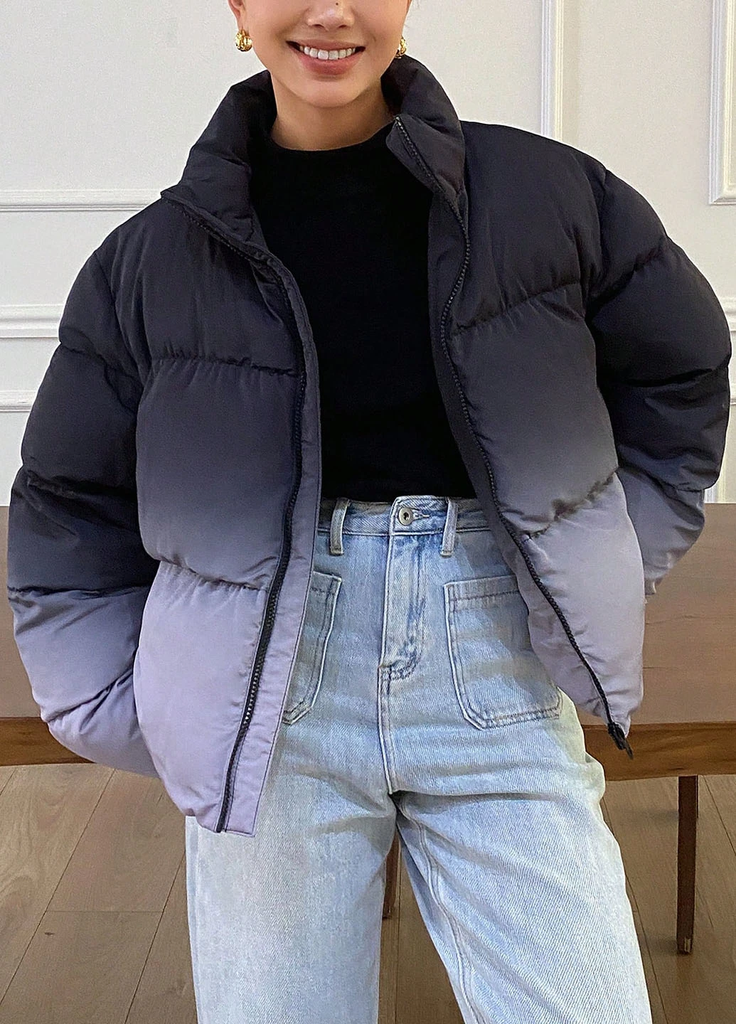 Комбинированная зимняя куртка SHEIN