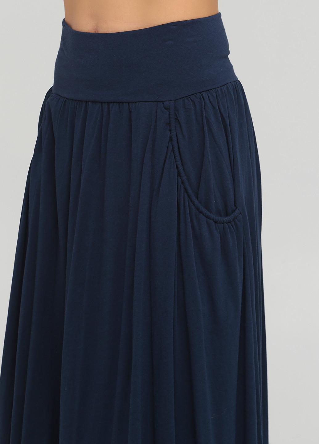 Темно-синяя кэжуал однотонная юбка Garnet Hill клешированная