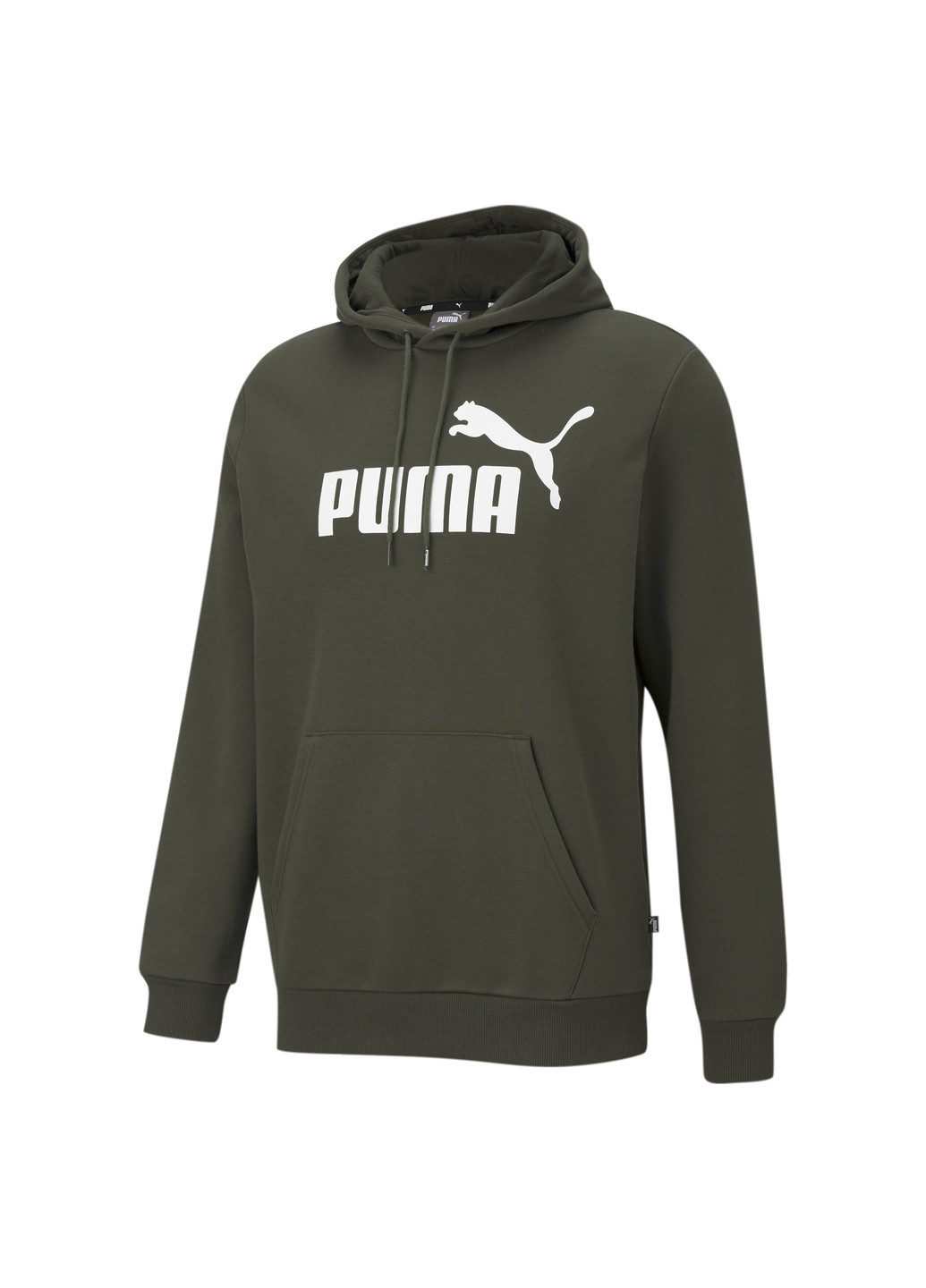 Зеленая демисезонная толстовка essentials big logo men's hoodie Puma