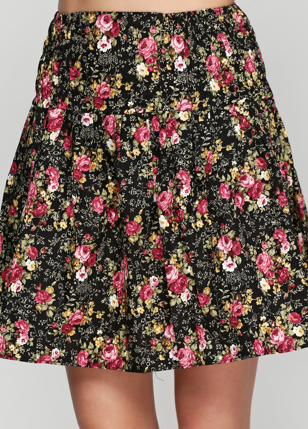 Черная кэжуал цветочной расцветки юбка Bangkok Look мини