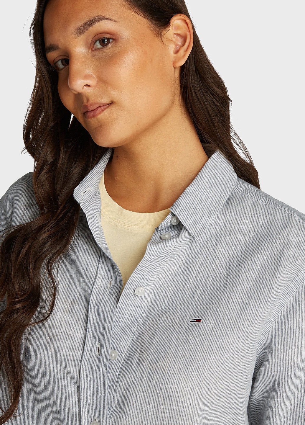 Голубой кэжуал рубашка в полоску Tommy Jeans