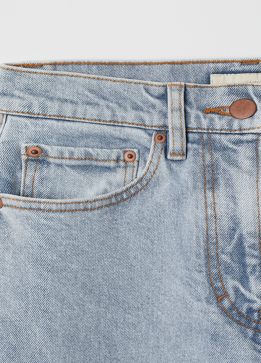 Светло-голубые демисезонные укороченные, зауженные джинсы H&M