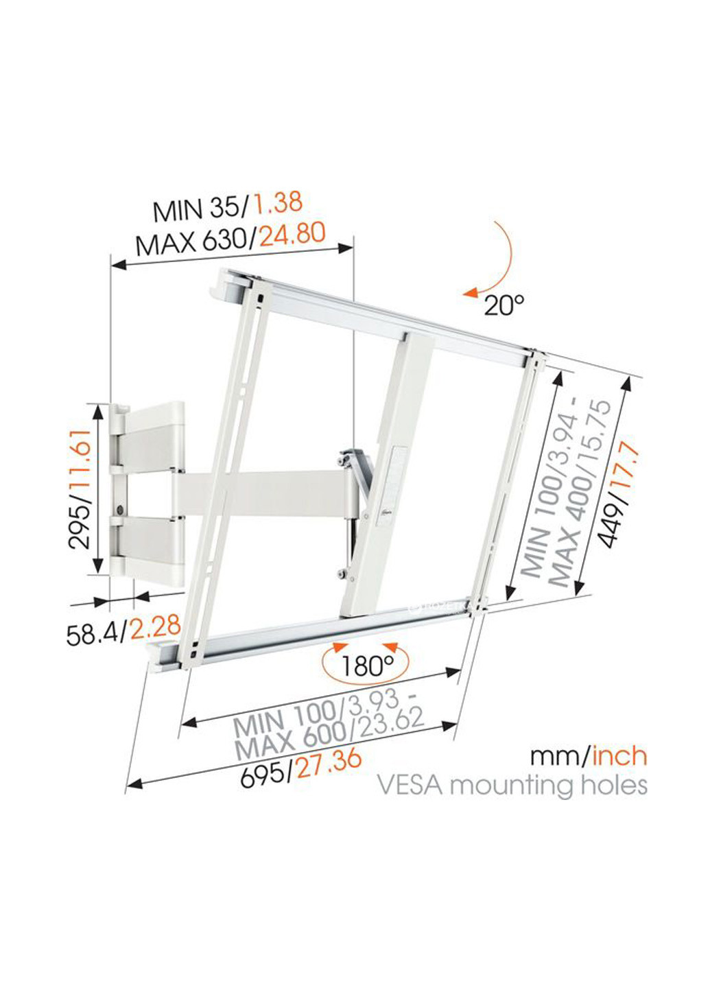 Крепление для телевизора THIN 545 White Vogels 8395451 (130566909)