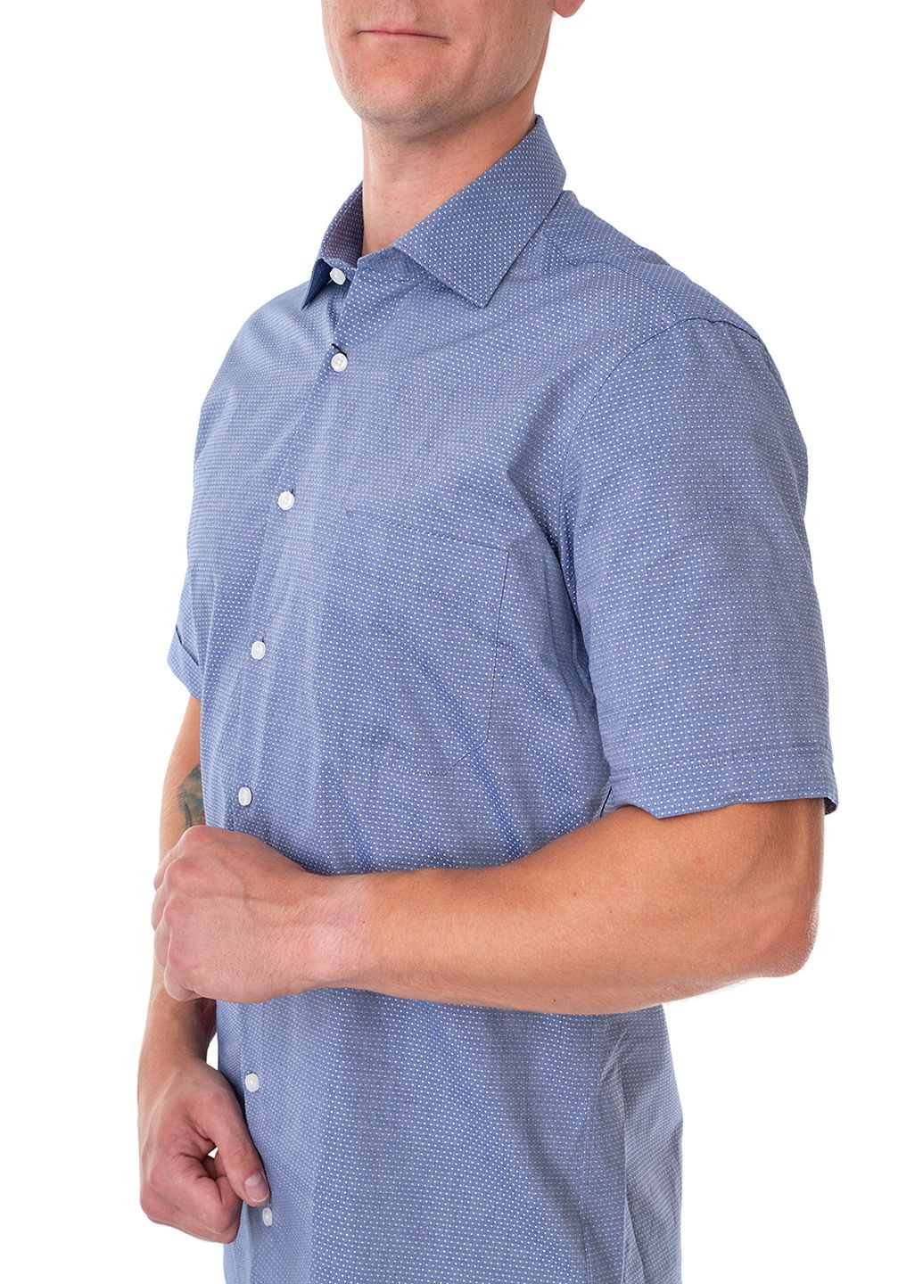 Синяя рубашка однотонная Roy Robson