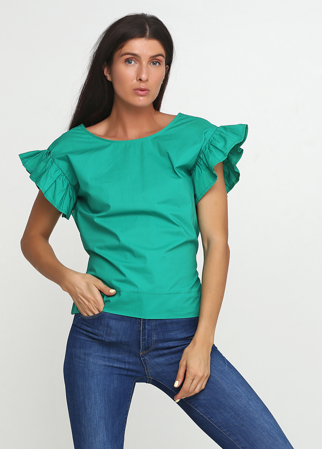 Зеленая летняя блуза OLGER