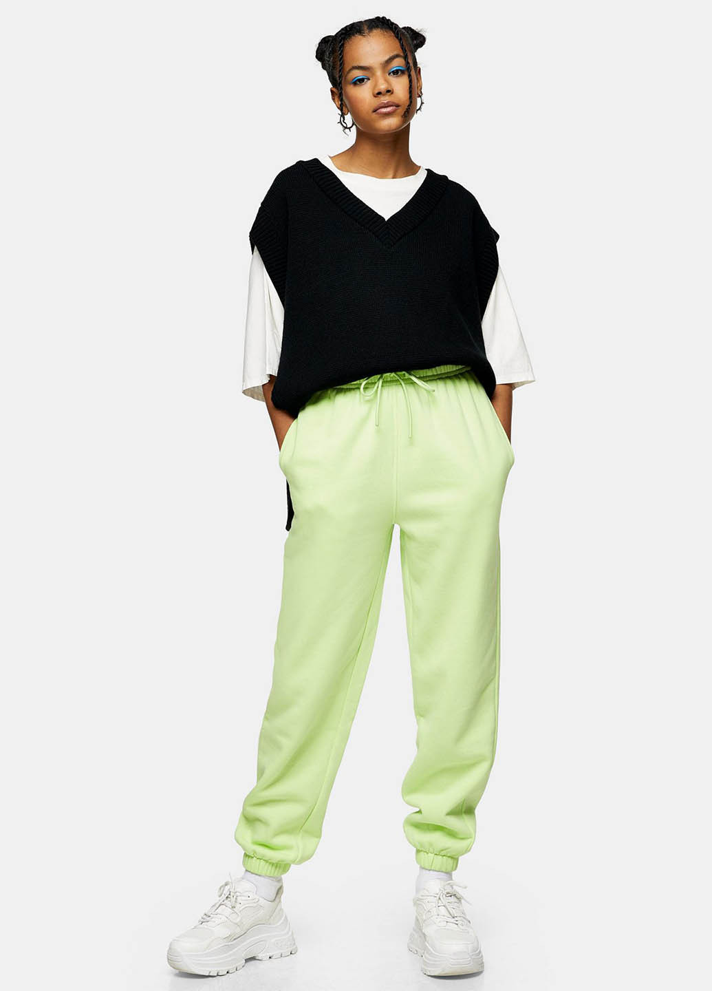 Светло-зеленые спортивные, кэжуал демисезонные джоггеры брюки Topshop