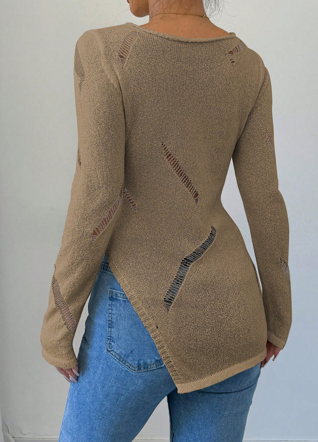 Песочный демисезонный джемпер джемпер SHEIN