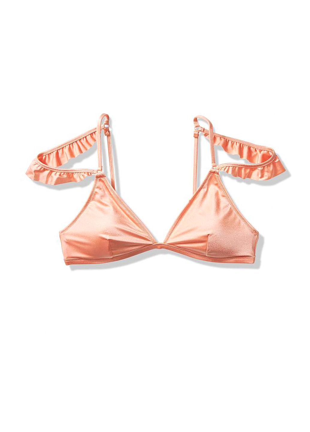 Купальный лиф Victoria's Secret бикини однотонный персиковый пляжный полиамид