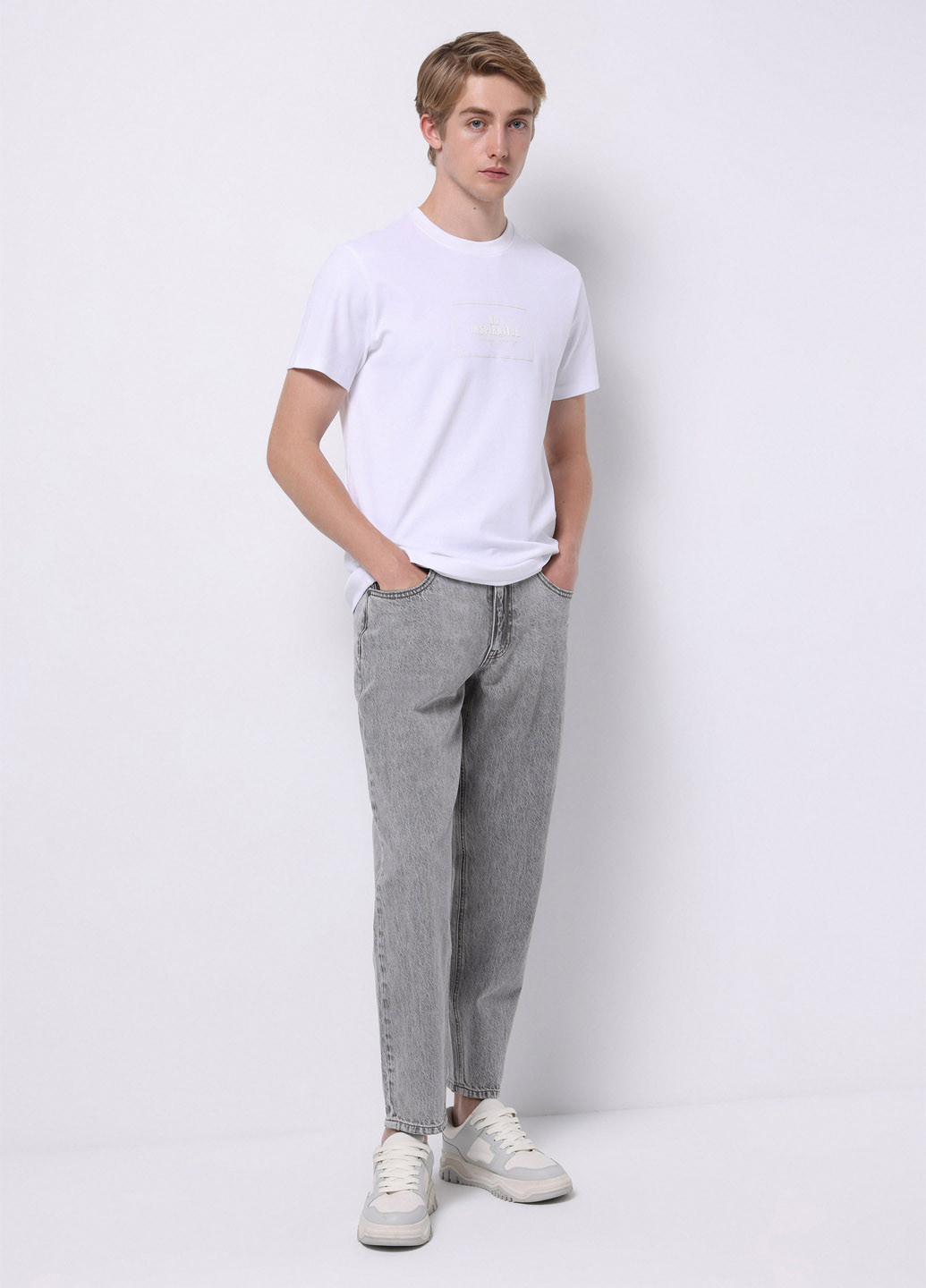 Светло-серые летние баллоны джинсы Colin's