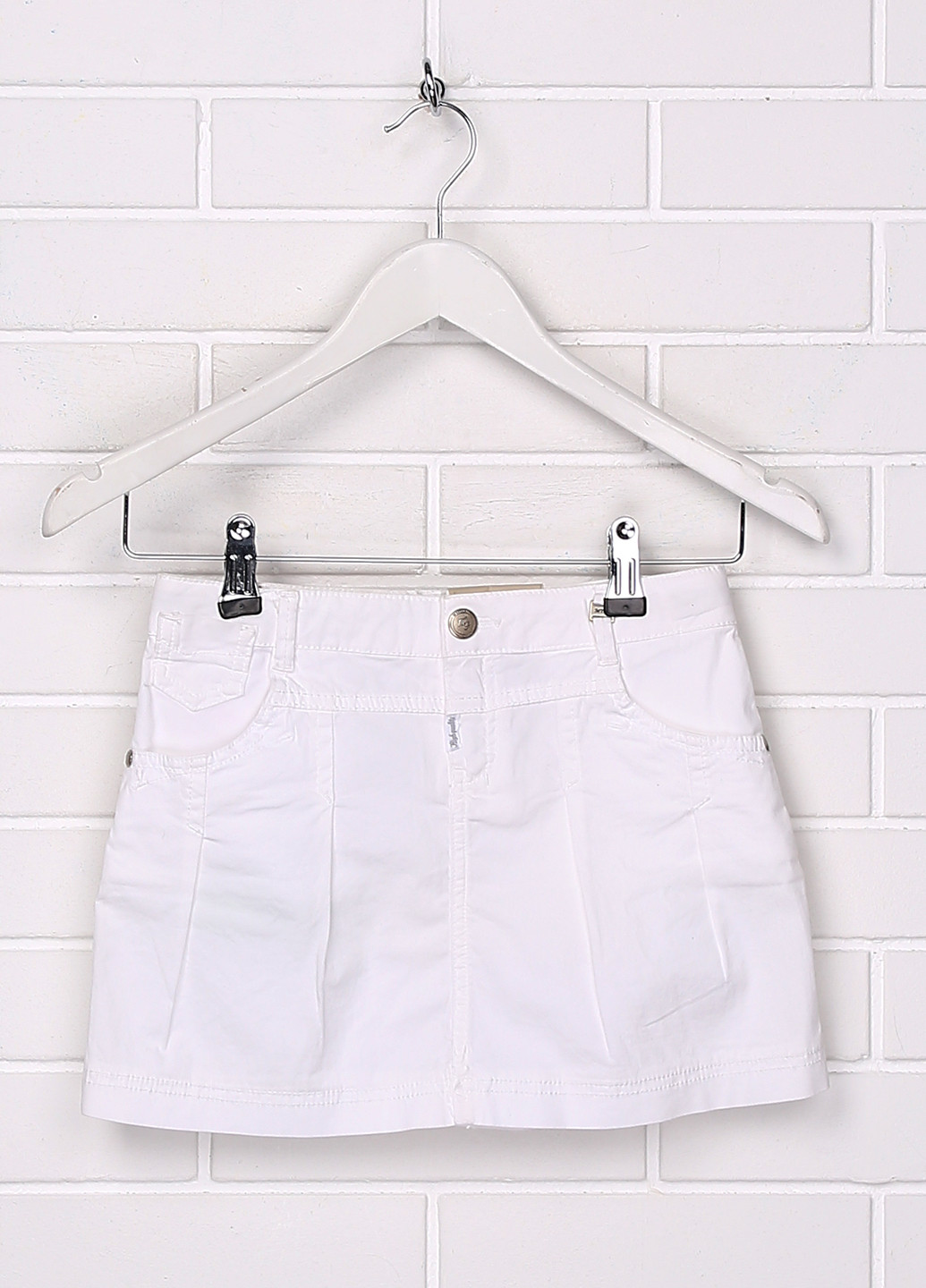 Белая джинсовая однотонная юбка Mayoral мини