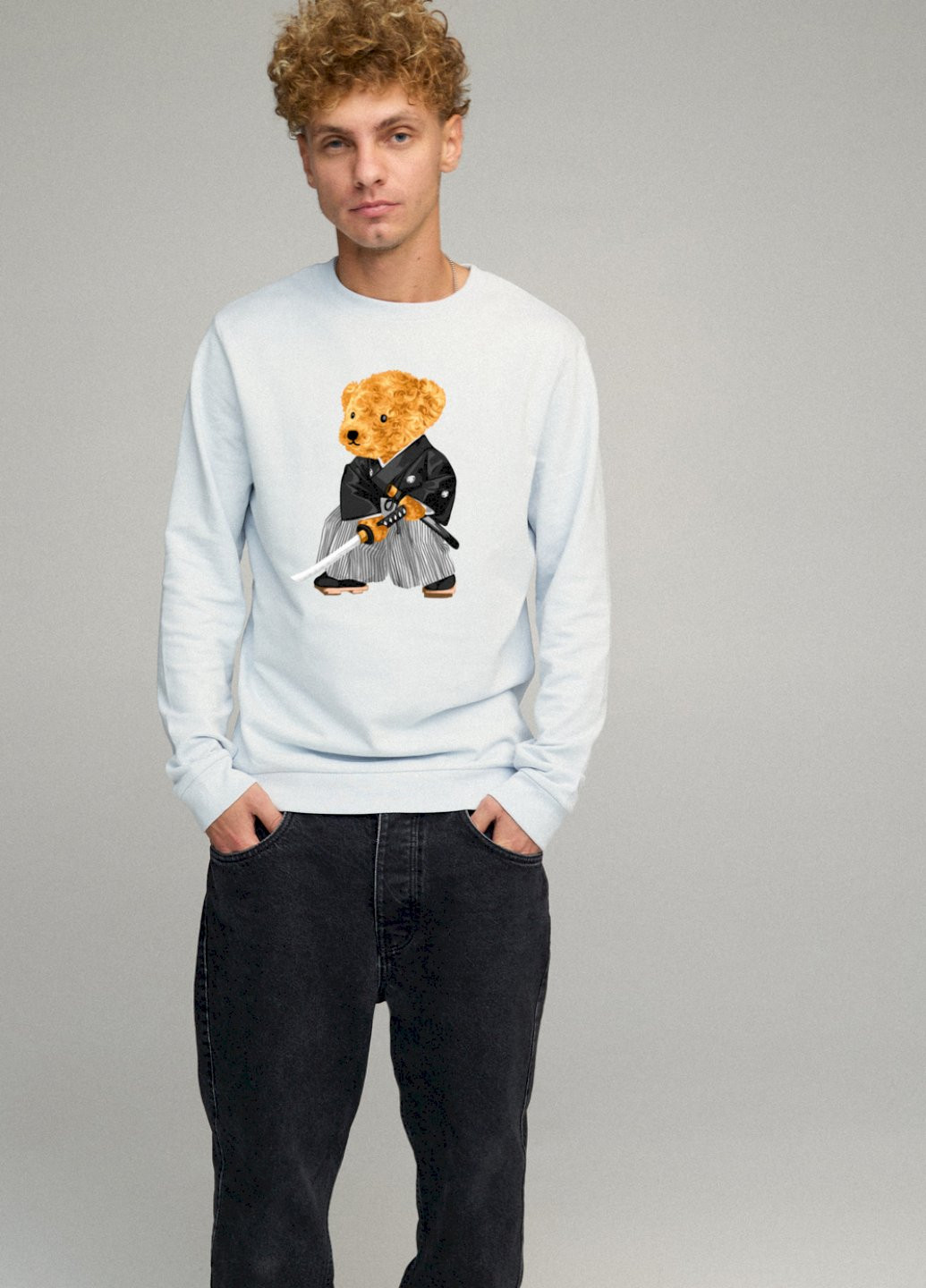 Светло-голубой свитшот мужской basic /no flis/ YAPPI (252258559)