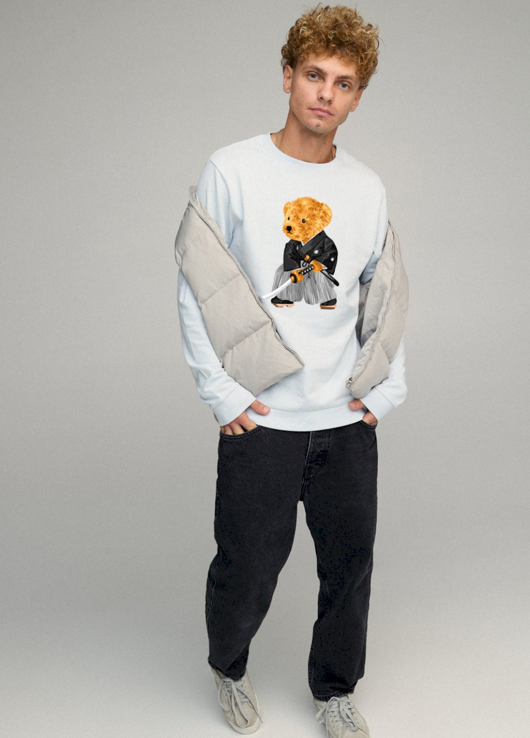 Светло-голубой свитшот мужской basic /no flis/ YAPPI (252258559)