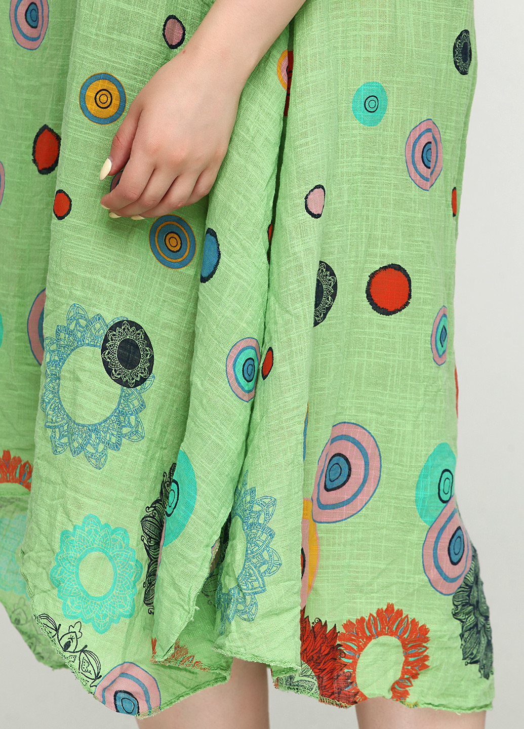 Салатовое кэжуал платье оверсайз Italy Moda с рисунком
