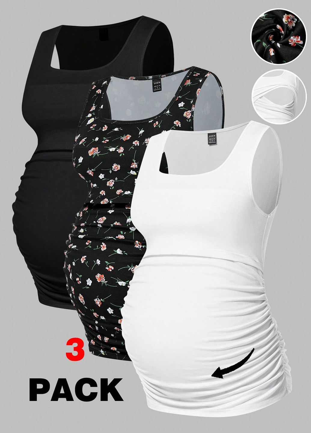 Майка для беременных (3 шт.) SHEIN — 342965312