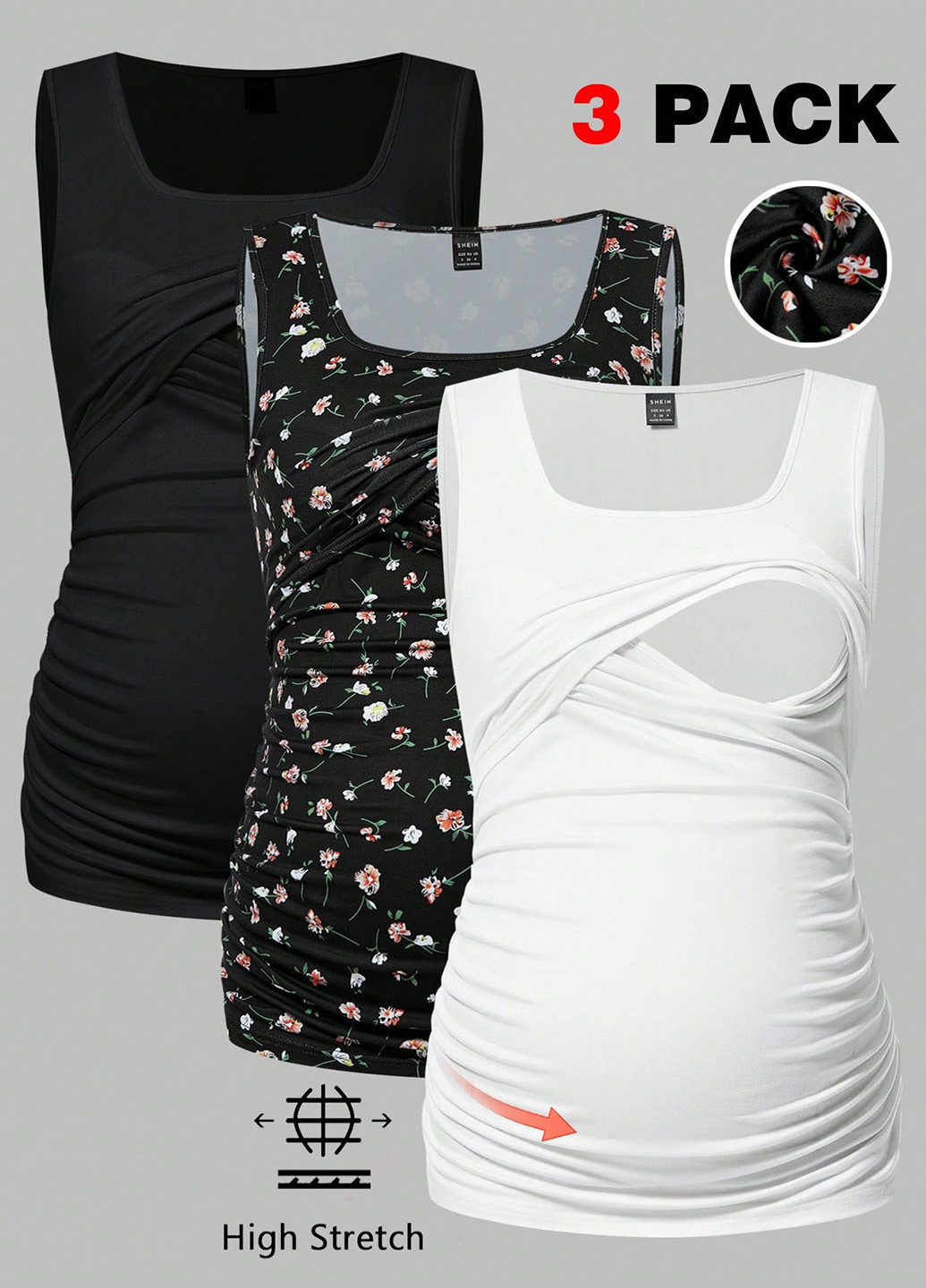 Майка для беременных (3 шт.) SHEIN — 342965312