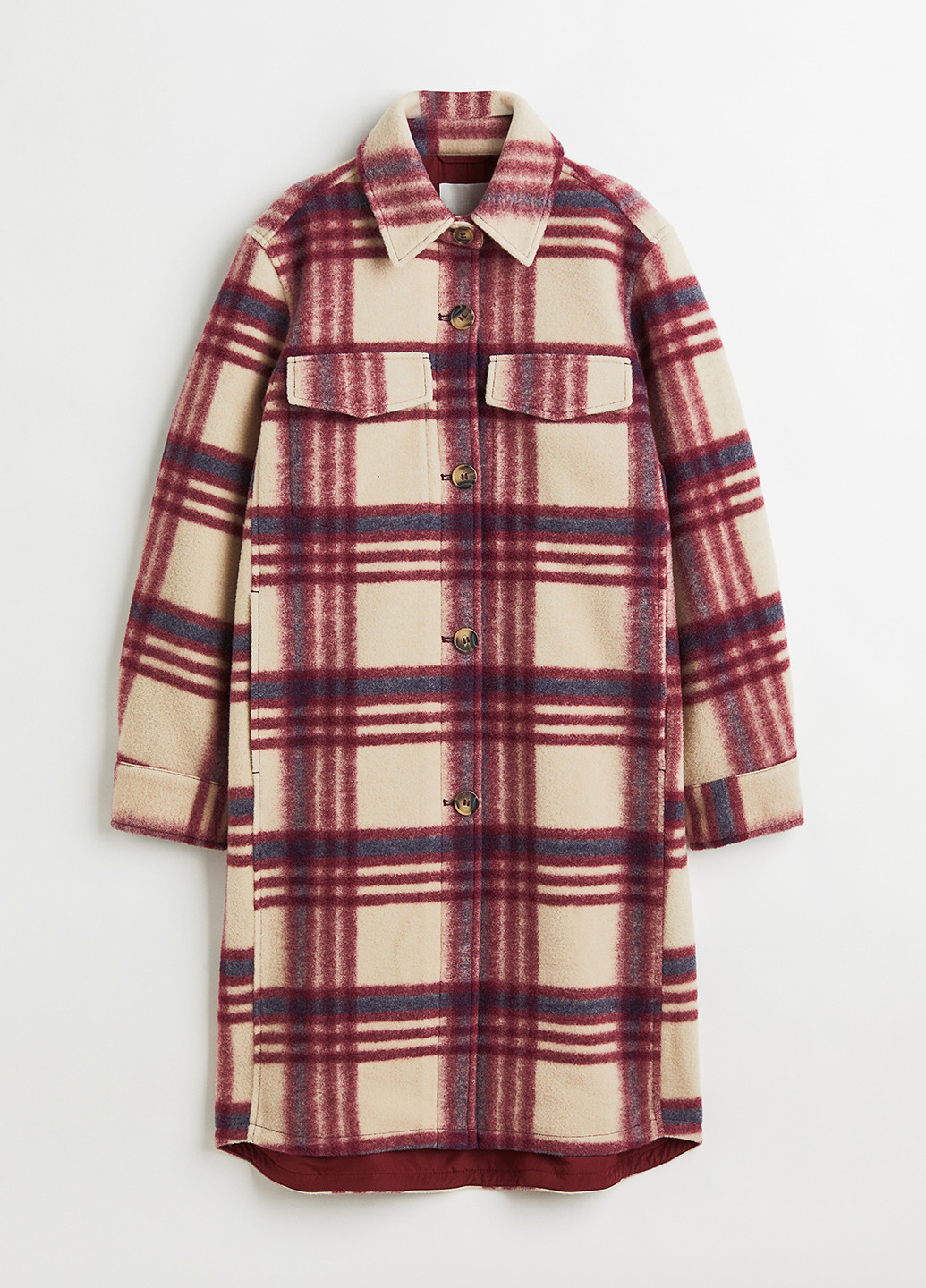 Темно-красная демисезонная куртка куртка-пальто H&M