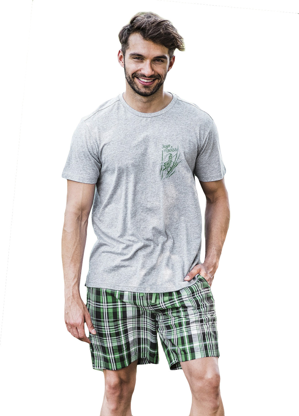 Сірий демісезонний комплект (футболка, шорти) Key