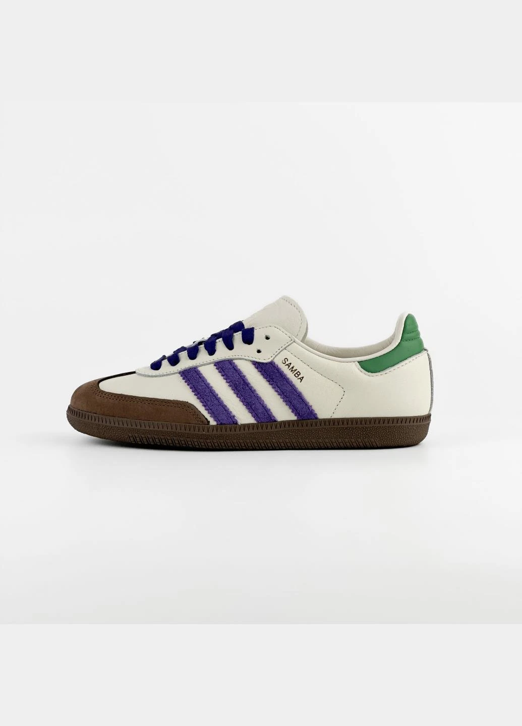 Кросівки ID8349 adidas Samba OG White Purple світло-бежеві демісезони (317224337)