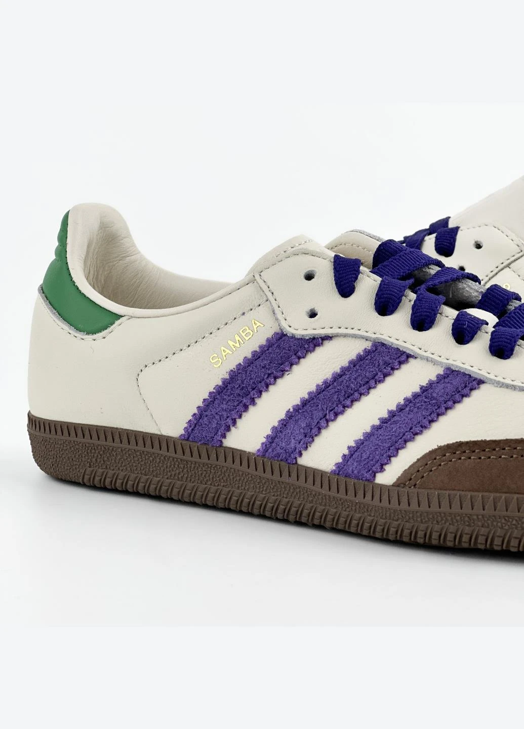 Кросівки ID8349 adidas Samba OG White Purple світло-бежеві демісезони (317224337)
