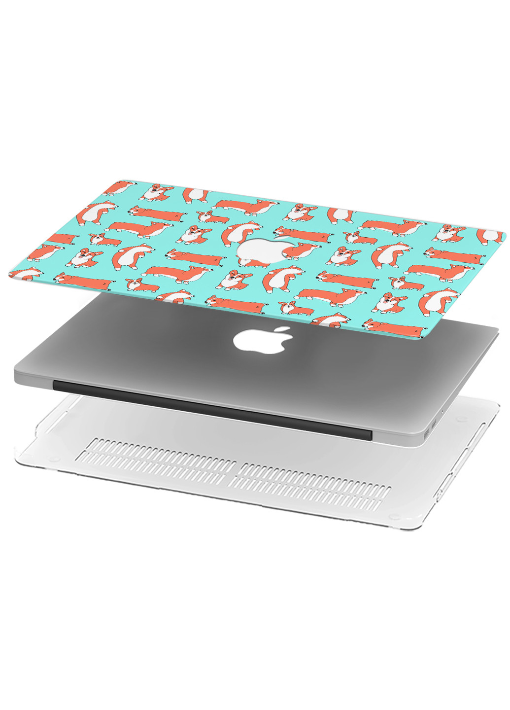 Чохол пластиковий для Apple MacBook Air 13 A1932 / A2179 / A2337 Коргі патерн (9656-2477) MobiPrint (218857718)
