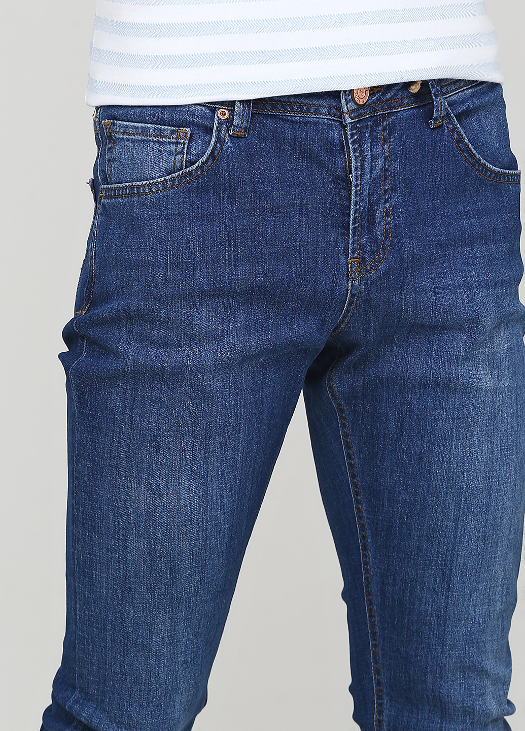 Темно-синие демисезонные слим джинсы Madoc Jeans