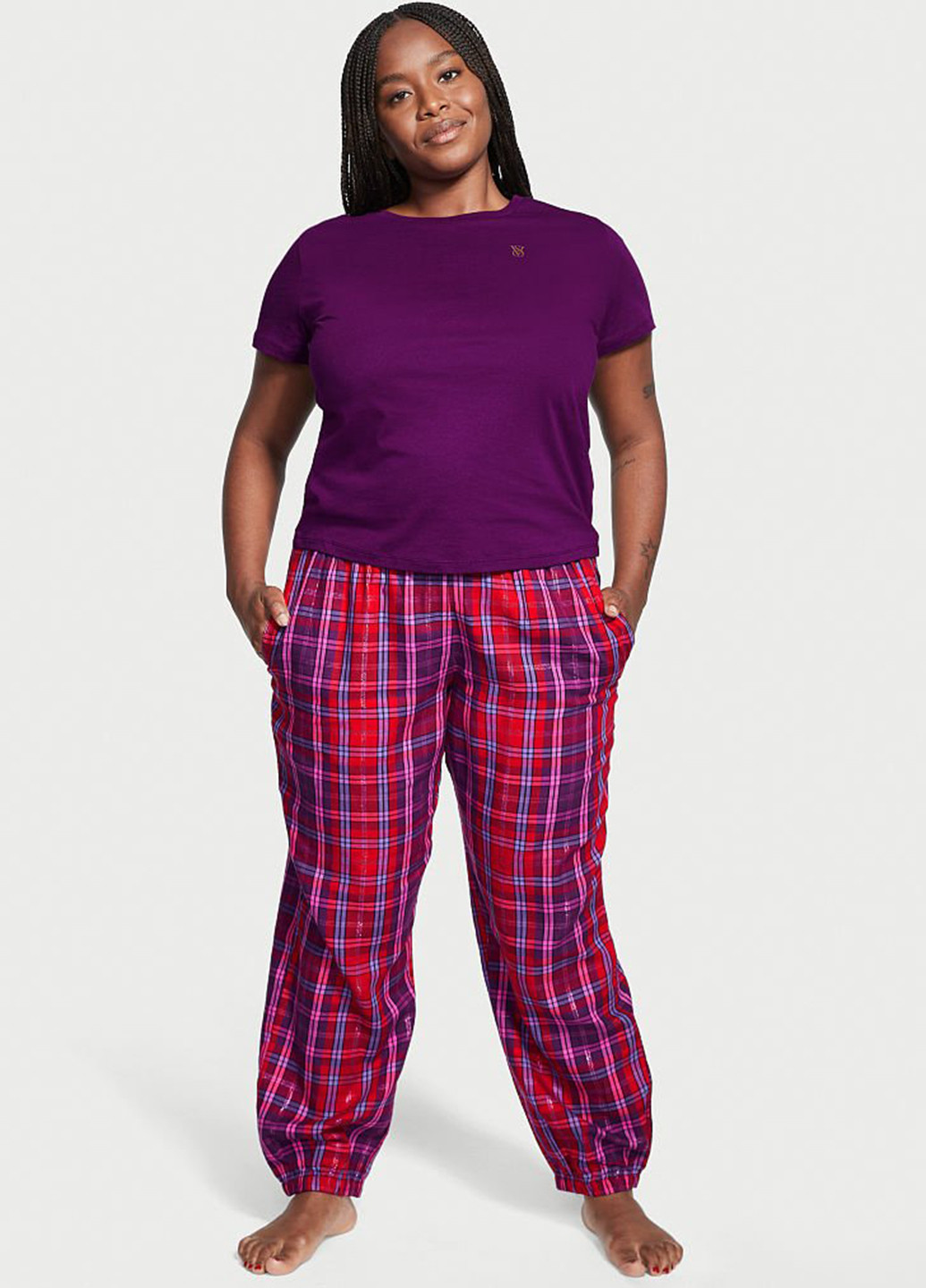 Фіолетова всесезон піжама (футболка, штани) футболка + штани Victoria's Secret