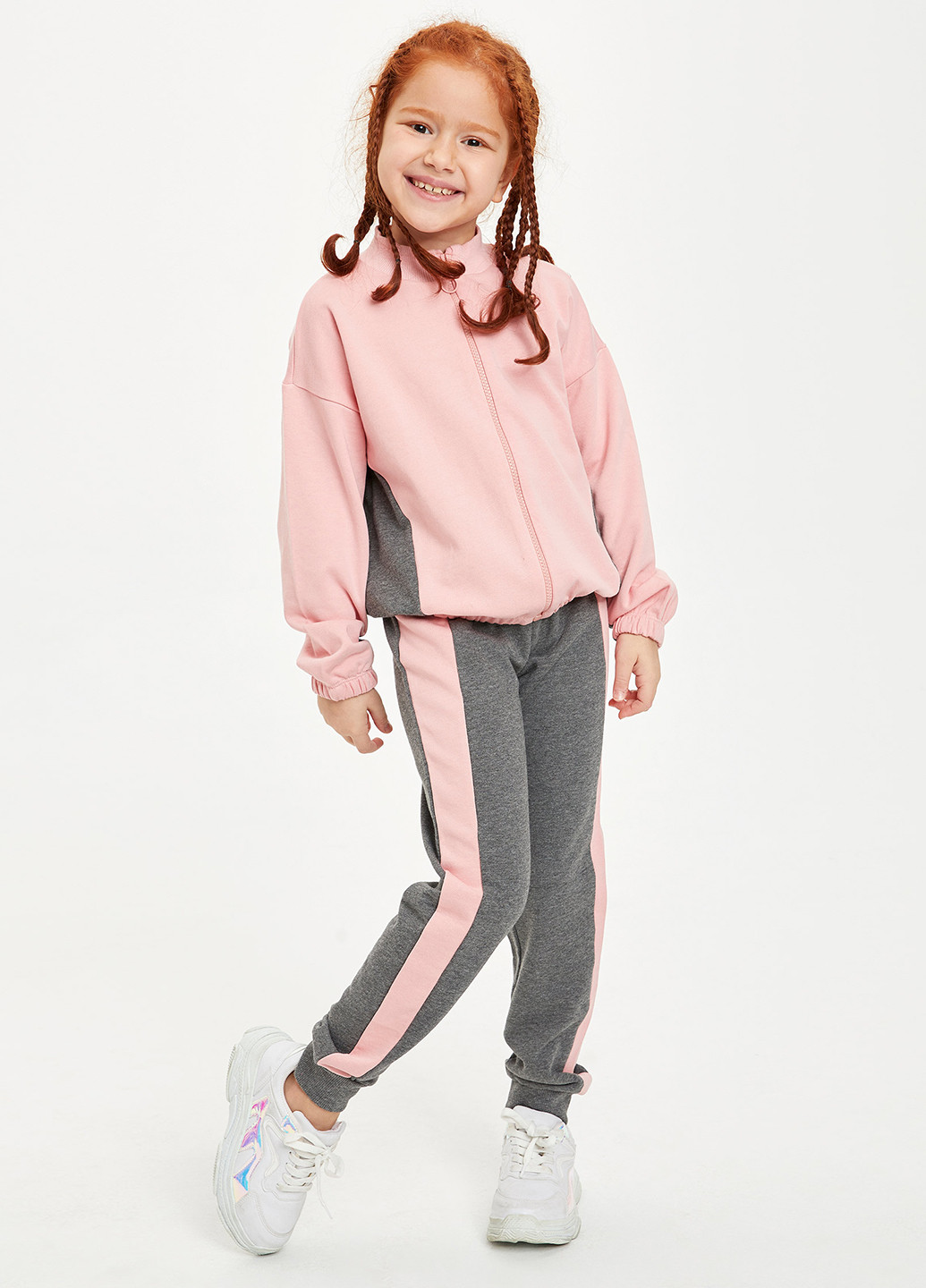 Комплект(кофта, штани) DeFacto брючний рожевий спортивний бавовна, трикотаж
