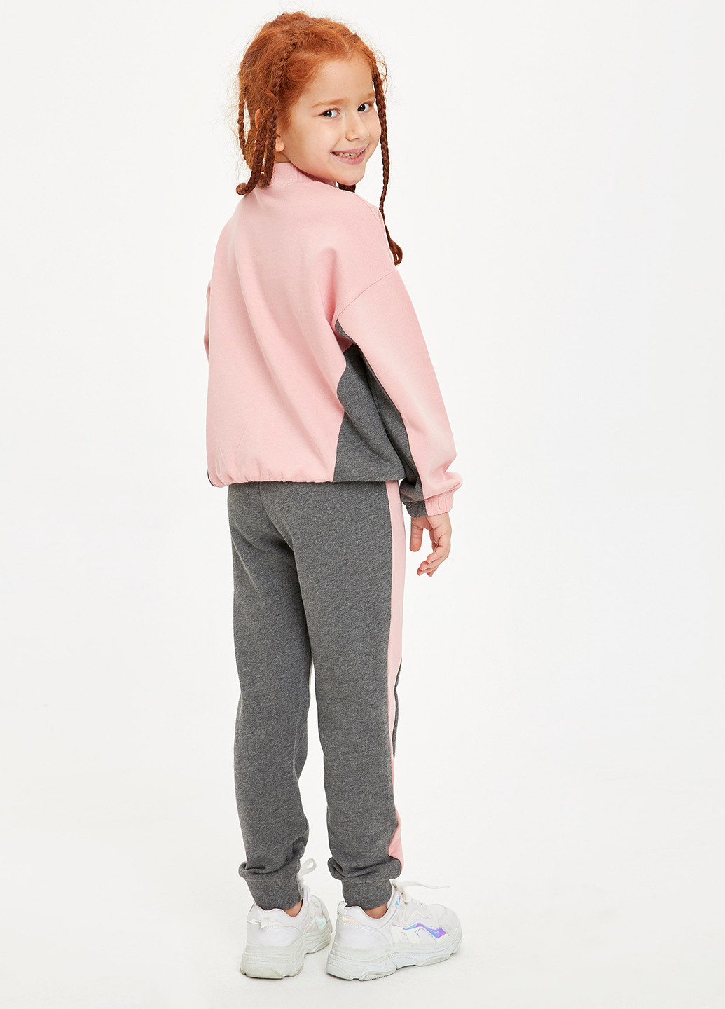 Комплект(кофта, брюки) DeFacto брючный розовый спортивный хлопок, трикотаж