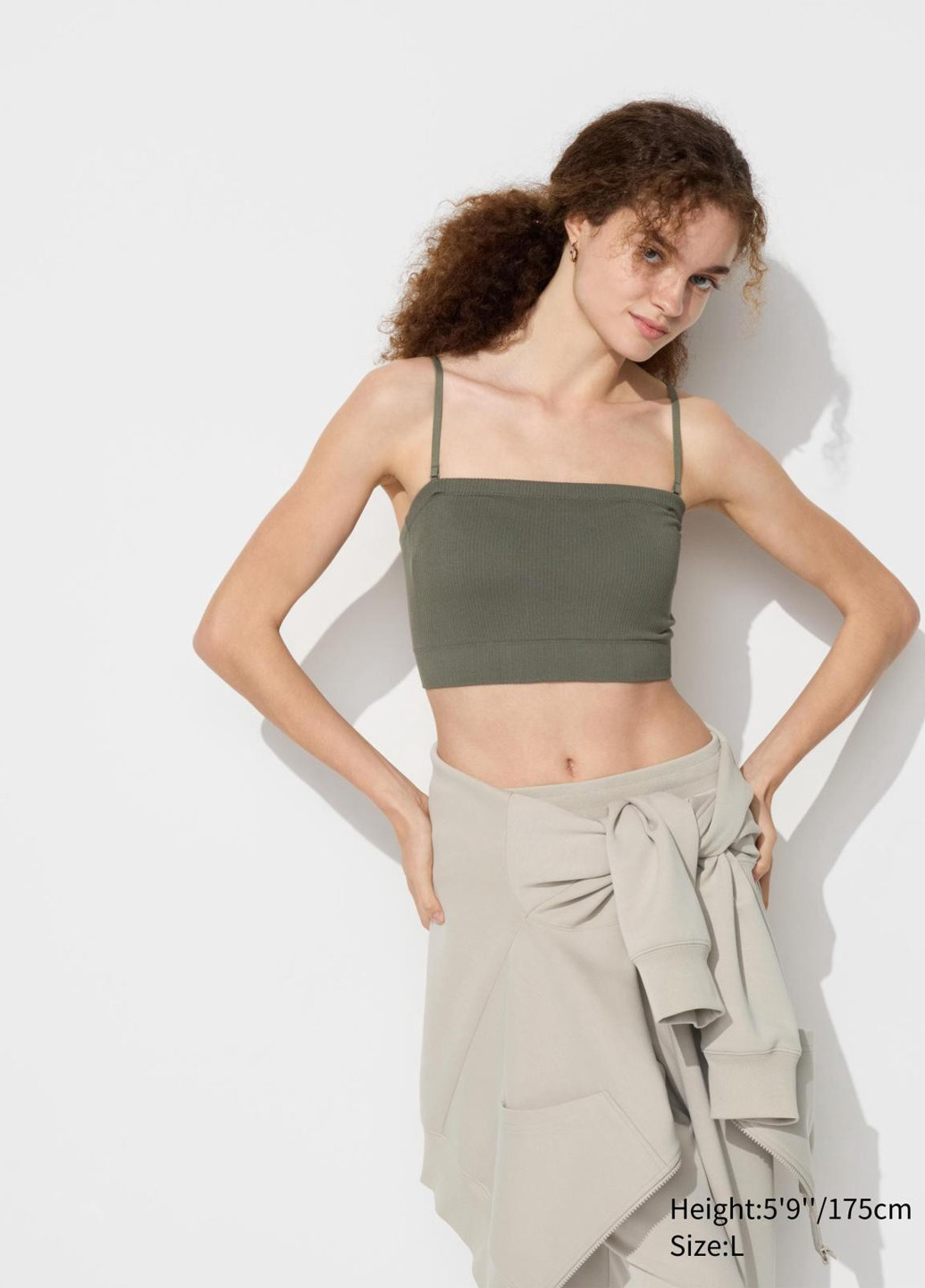 Зелений топ бюстгальтер Uniqlo без кісточок район