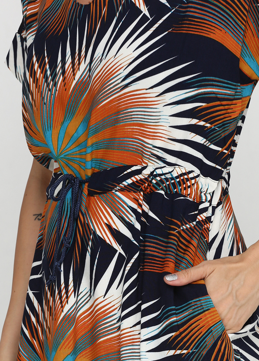 Комбинированное кэжуал платье Radda с абстрактным узором
