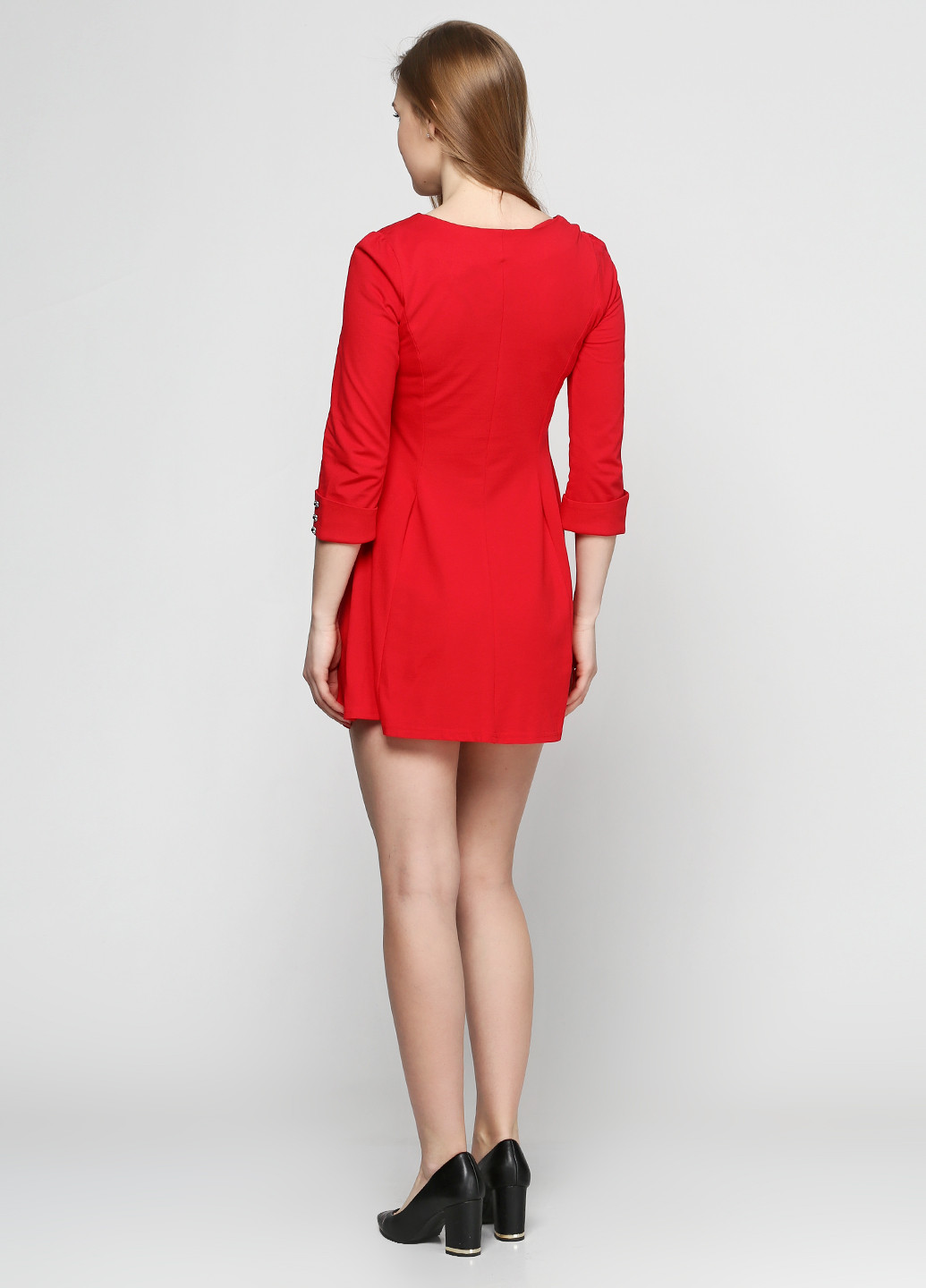 Красное коктейльное платье клеш ЕтноМодерн