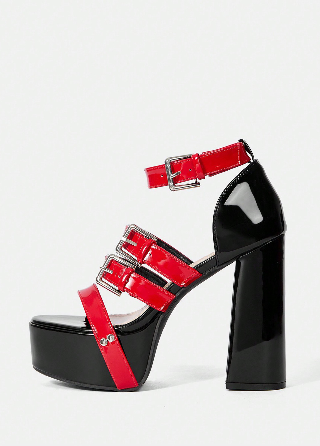 Комбинированные босоножки SHEIN с ремешком с аппликацией, с заклепками, с пряжкой