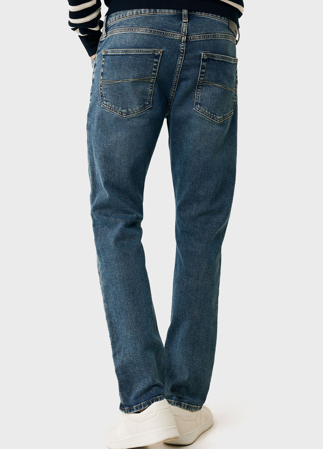 Темно-синие демисезонные зауженные джинсы Mexx