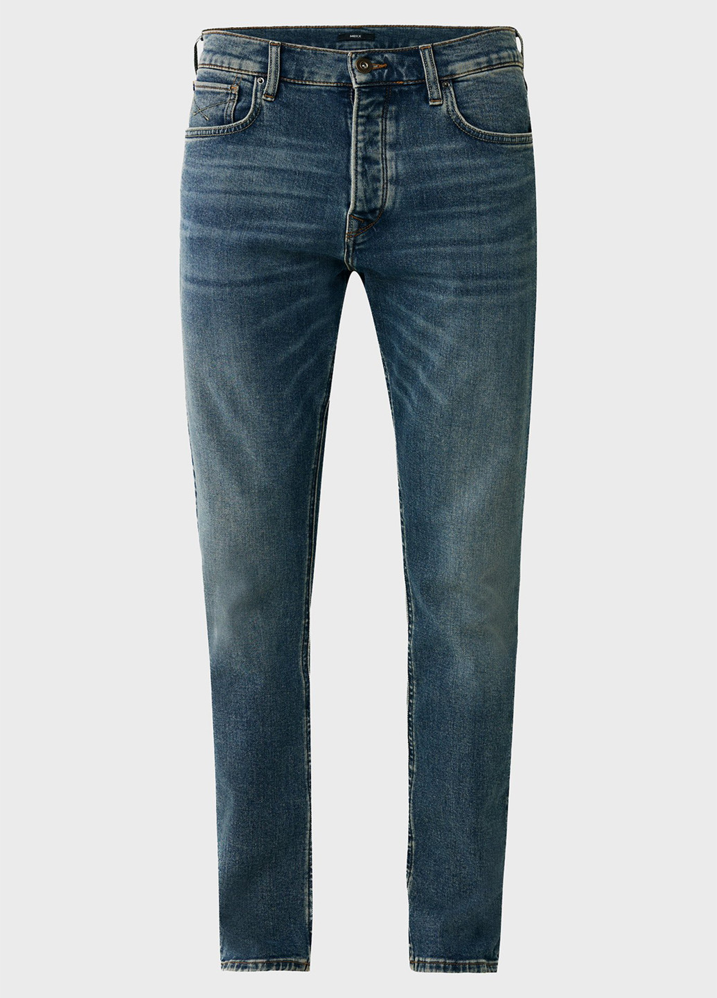 Темно-синие демисезонные зауженные джинсы Mexx