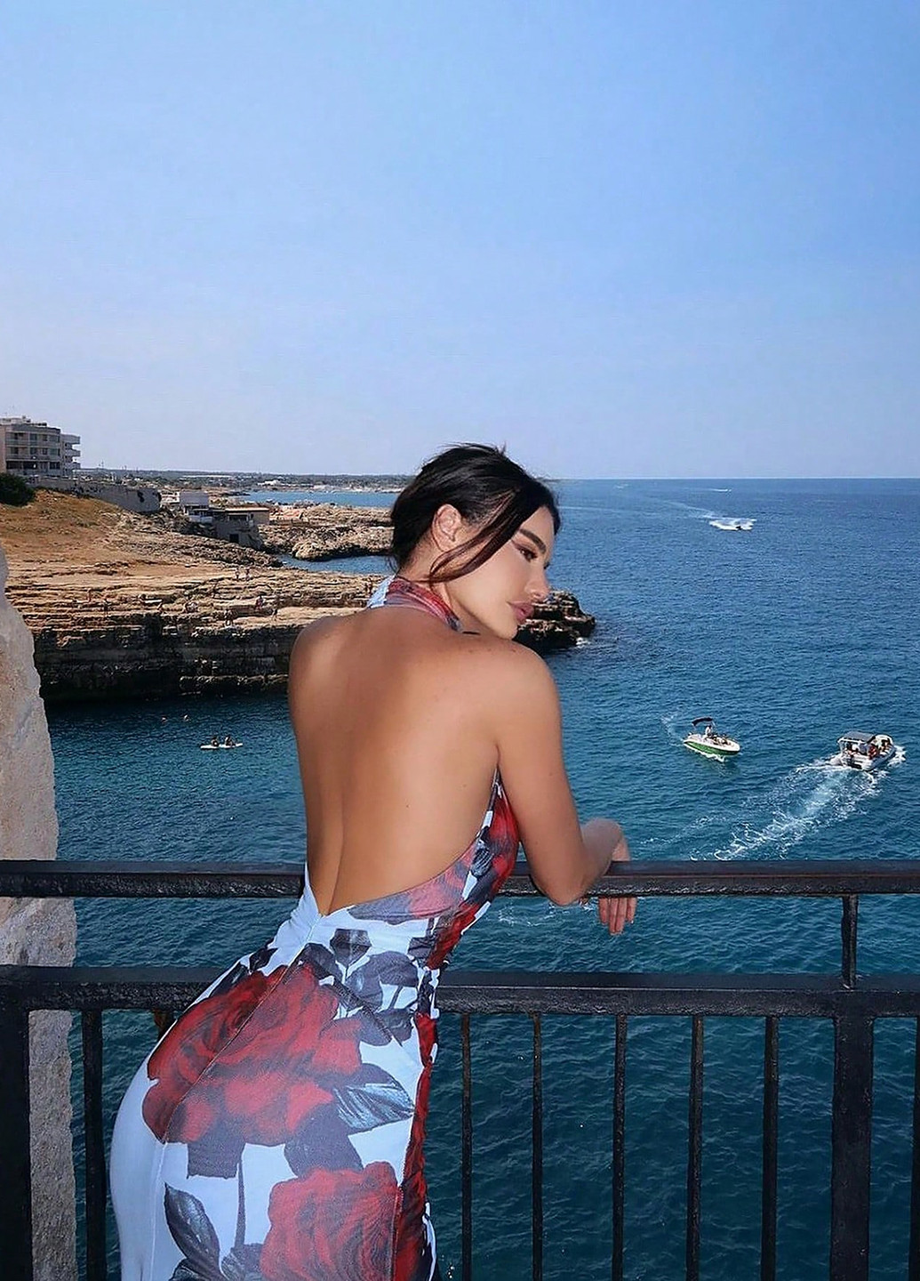 Белое праздничный, вечернее, кэжуал платье годе, с открытой спиной, а-силуэт SHEIN розы