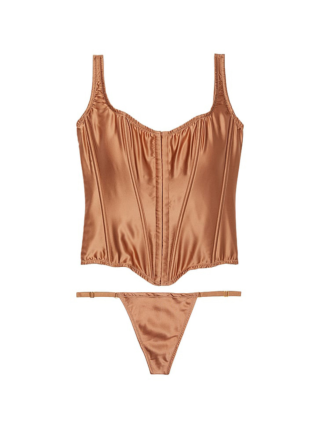 Коричневий демісезонний комплект (корсет, трусики) Victoria's Secret