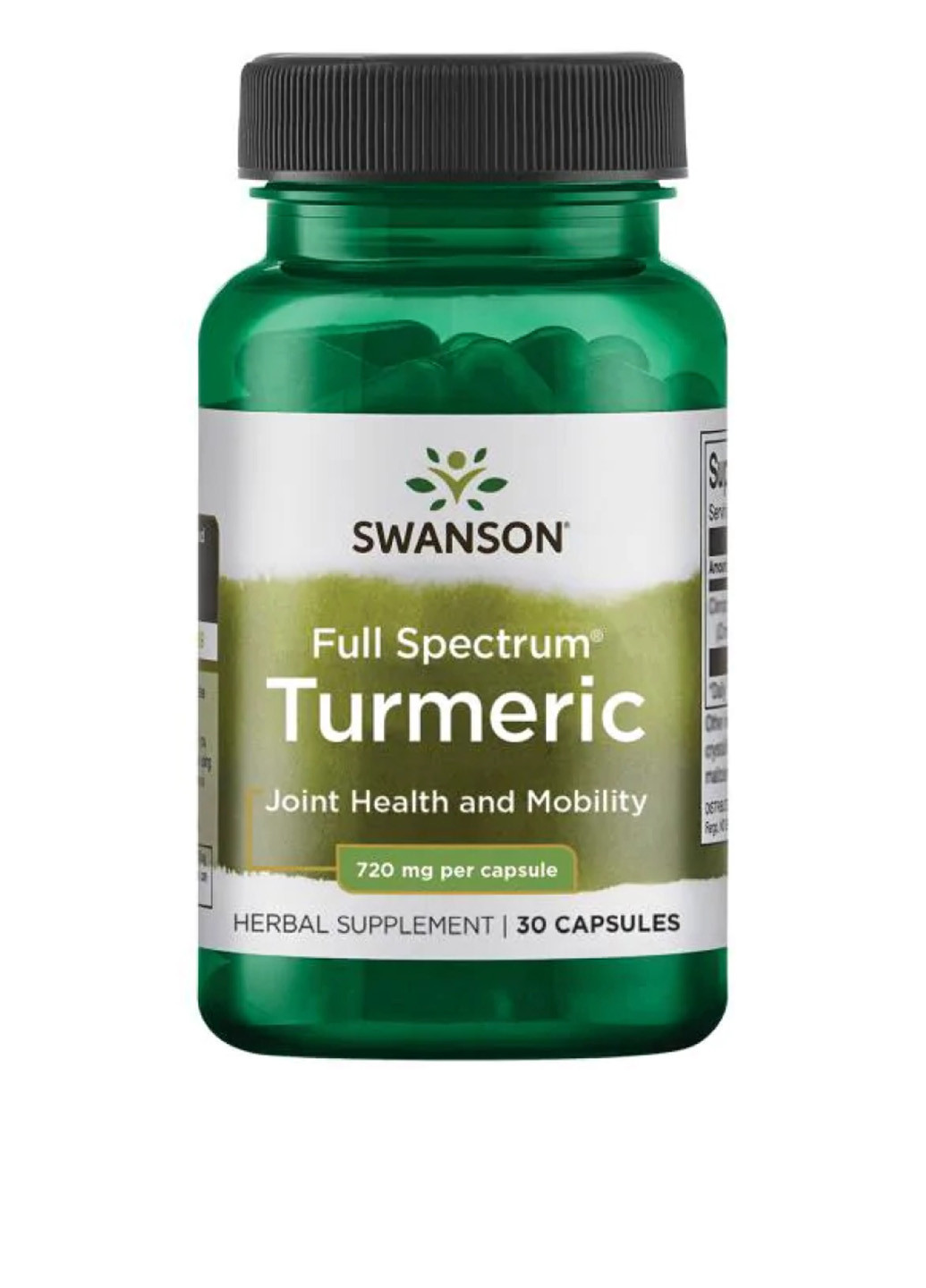 Куркума для здоров'я шкіри та суглобів Turmeric 720 мг (30 капсул) Swanson (251165206)