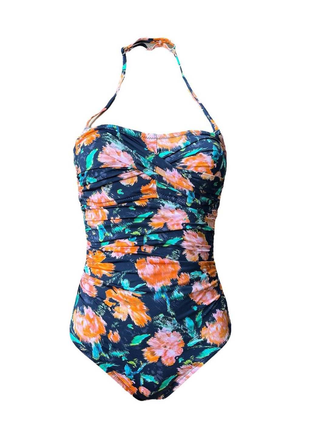 Комбинированный летний купальник слитный, балконет Garnet Hill