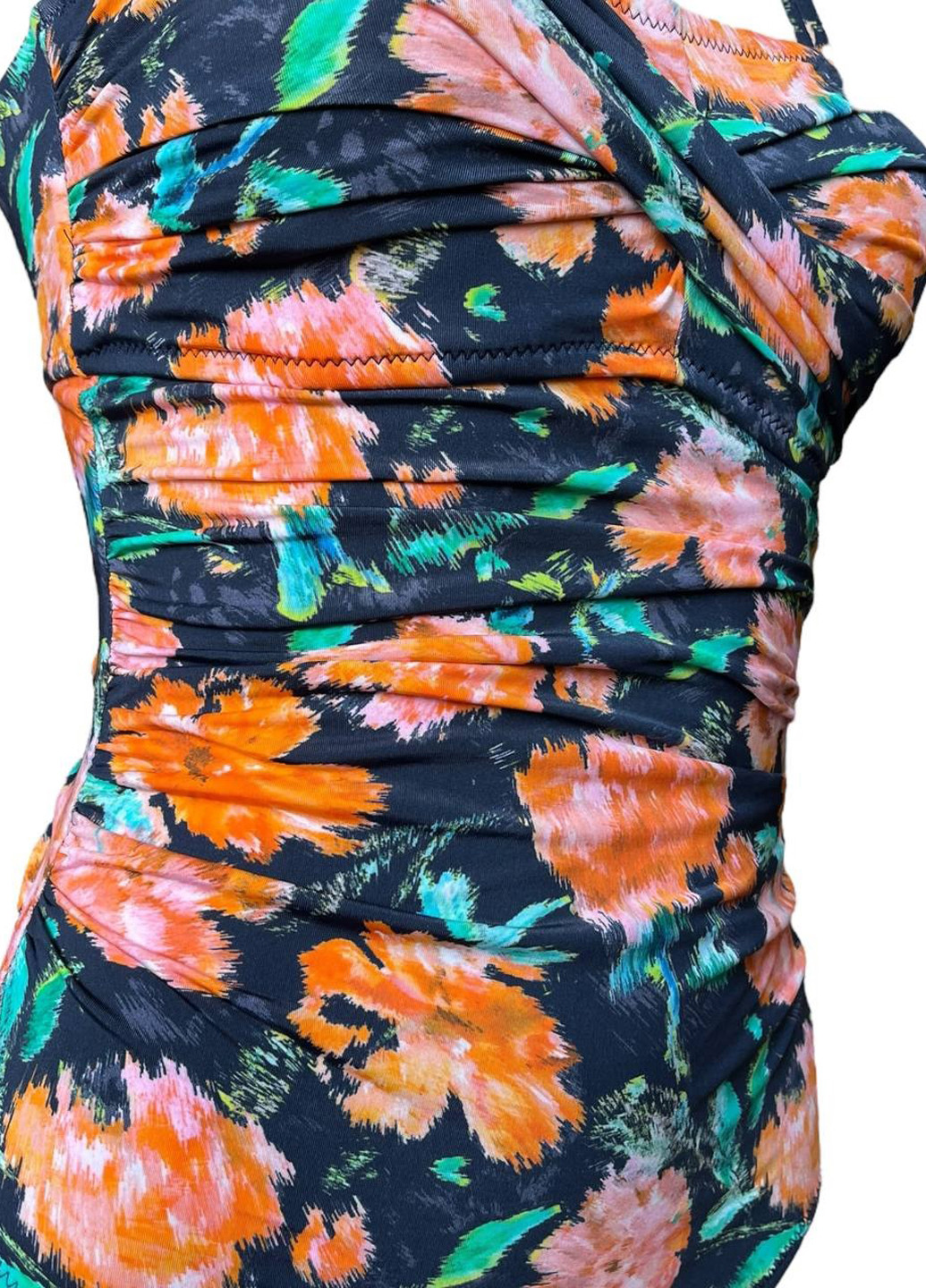 Комбинированный летний купальник слитный, балконет Garnet Hill